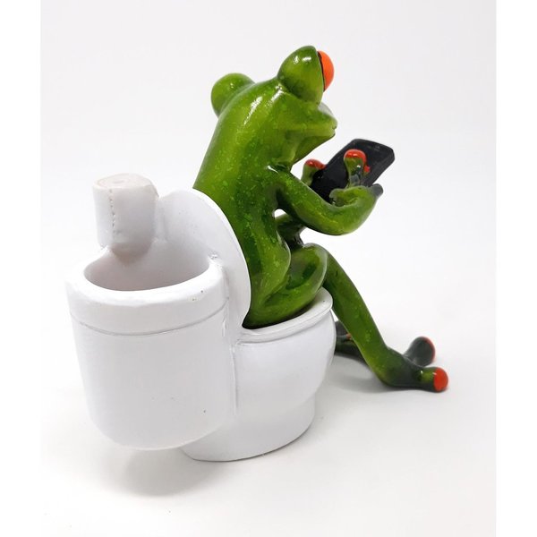 Formano Frosch auf Toilette mit Handy