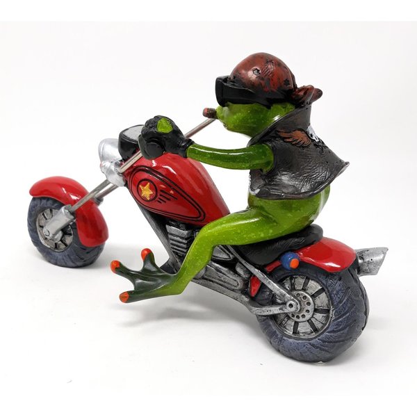 Formano Frosch Biker mit rotem Motorrad