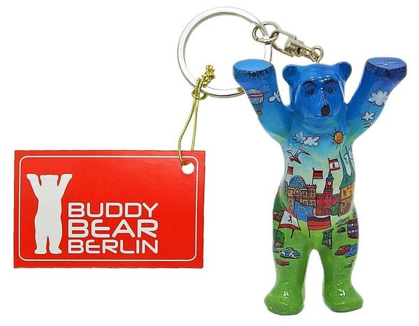 Buddy Bear-Schlüsselanhänger "Comic Blue" 6cm