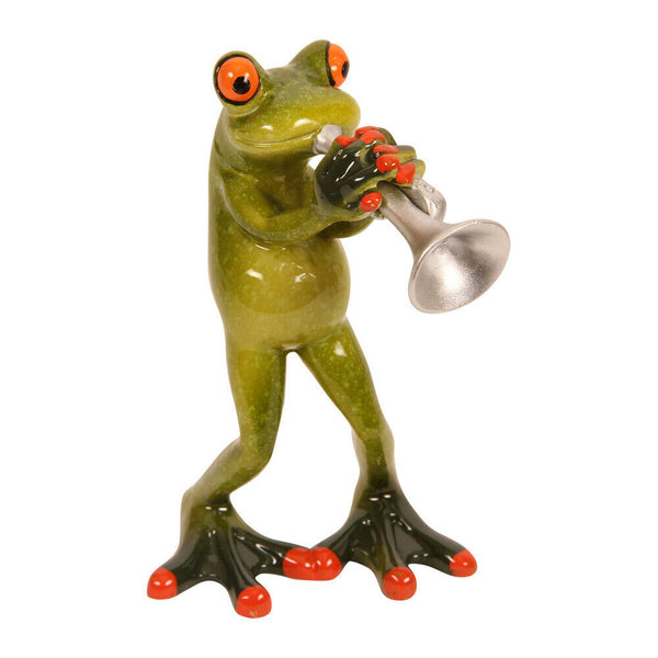 Formano Deko Frosch Musiker mit Trompete ca 16 cm
