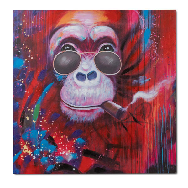 Rauchender Affe auf Leinwand