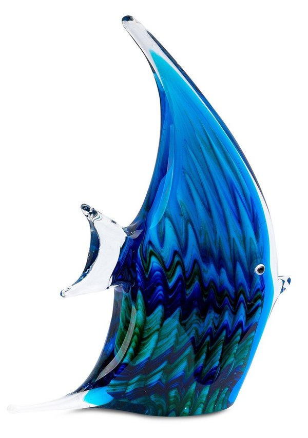Skulptur Figur "Fisch" aus Glas in blaugrün